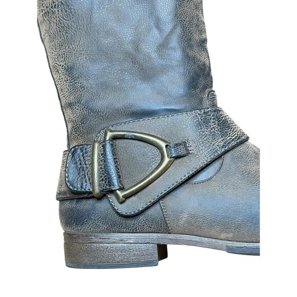 Madeline‎ Womens Tall Distressed Faux Leather Riding Boots Size 9.5M brown - Picture 2 of 14